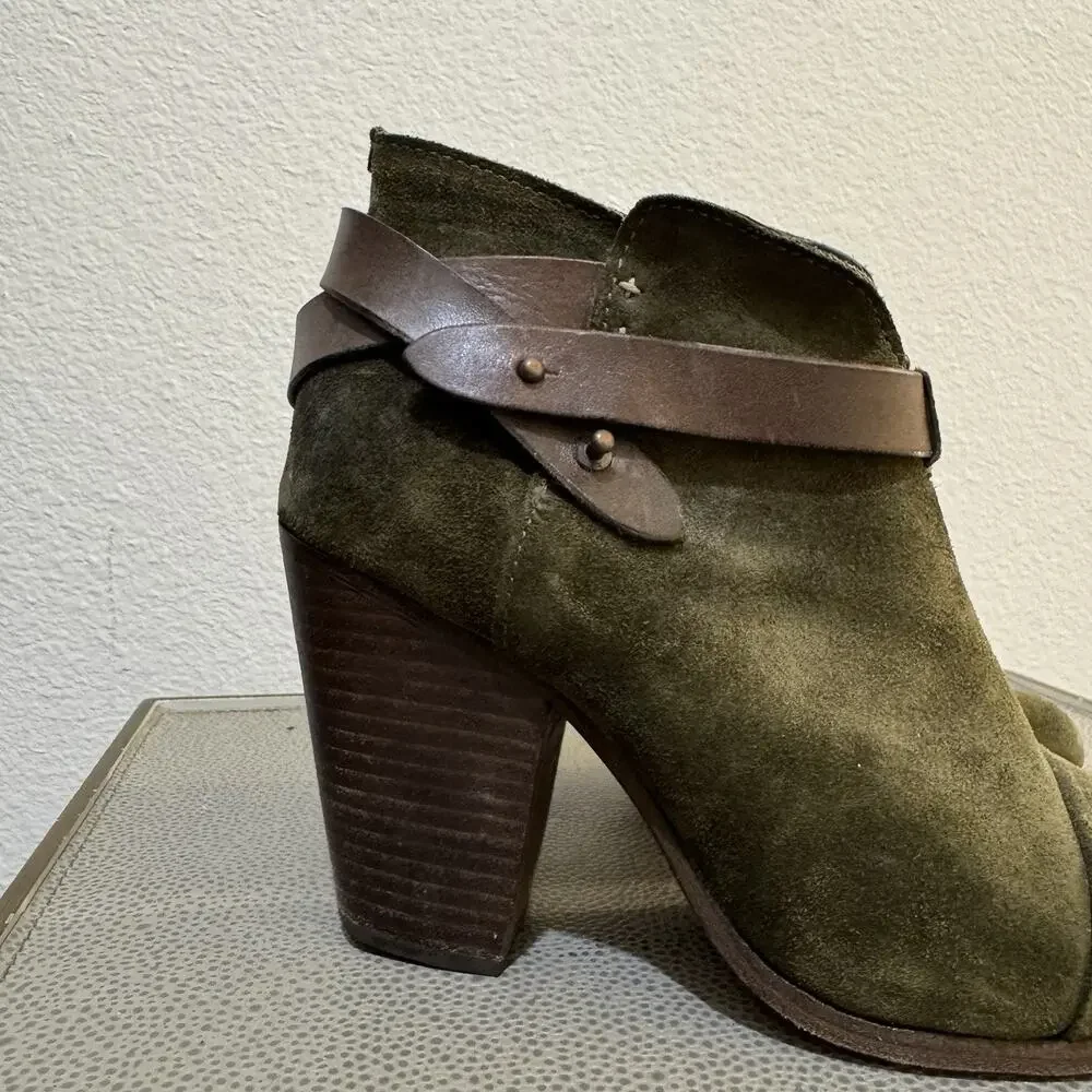 Rag & Bone Ankle Boots Womens Shoes size EU40 Harrow Green Suede Leather Booties